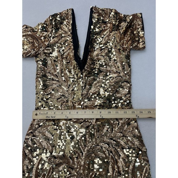 Club L Sequin Dress Gold Size Small S - Picture 4 of 10